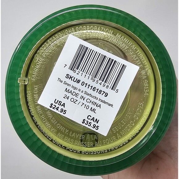 Starbucks Pleated Green Apple Cold Cup (24 Oz) NWT - Picture 6 of 7